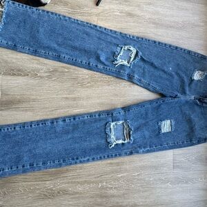 Distressed Blue Jeans